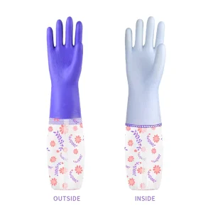 Winter Plush Gloves Lengthened Thickened PVC Sleeves Non Slip Household Gloves Laundry Dishwashing Light Feature Kitchen Use