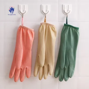 Winter Plush Insulation PVC Rubber Household Dishwashing Kitchen Cleaning Hygiene Gloves Medium Thickness
