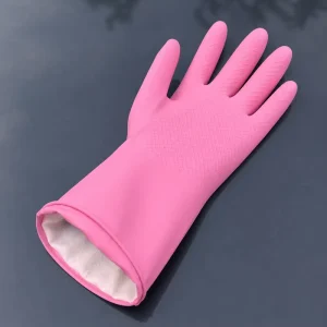 Winter Waterproof Latex Dish Washing Household Gloves Anti slip and Durable Cleaning Household Kitchen Gloves pink Soft