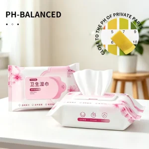 Women Feminine Care Intimate Area Cleaning Wet Wipes Factory Direct Private Label pink Feminine Wipes for Women 30pcs/bag
