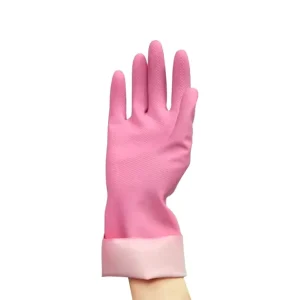 Women Latex Pink Household Rubber Gloves Waterproof Dish Cleaning Gloves for Kitchen Dishwashing Car Washing
