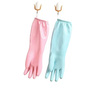 Women’s Housework Dishwashing Gloves Thickened Velvet Waterproof Wear-Resistant Durable PVC Material