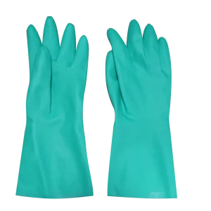 Women’s Reusable Latex Dishwashing Gloves Abrasion Resistant Anti-Slip Flexible Knit Wrist Cuff 27cm Length for Kitchen Cleaning