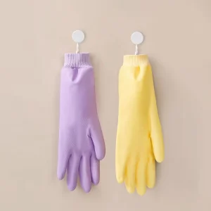Women’s Thick Durable Fleece Lined PVC Waterproof Dishwashing Gloves for Kitchen and Household Cleaning
