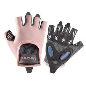 Women’s Workout Gloves Fingerless Breathable Mesh Gloves with Non Slip Grip for Cycling Gym Fitness