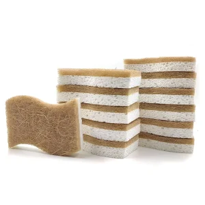 Wood Pulp Sponge Scouring Pad Kitchen Use Wiping Pots Cleaning Cloth Multi-Purpose Household Cleaning Dishwashing