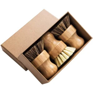 Wooden Mini Dishwashing Scrubbing Brush Durable Cleaning Kit for Kitchen Sinks Frying Pans Vegetables Tiles Carpets