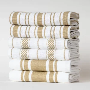 Woven Kitchen Dish Towel Set Custom Design Printed 100% Cotton Eco Friendly Plaid Soft Absorbent Quick Dry