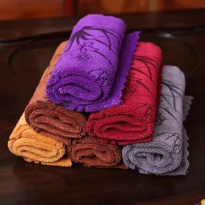Woven Microfiber Kitchen Tea Towels Super Absorbent Lint Free Polyester Home Towel Quick Dry Disposable Dishes
