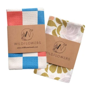 Woven Striped Microfiber Waffle Quick Dry High Quality Kitchen Dish Towels Customized Logo