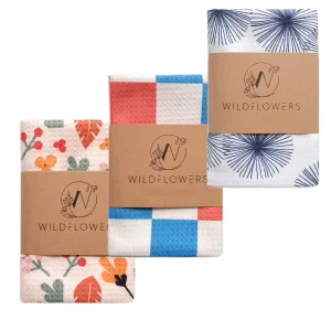 Wuxi Ivy Textile Custom Printed Logo Super Absorbent Fast Dry Antimicrobial Woven Microfiber Waffle Kitchen Tea Towels