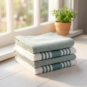 Yarn Dyed Cotton Linen Tea Towel Kitchen Dish Towels
