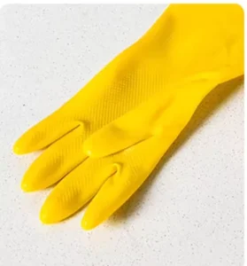 Yellow Household Rubber Latex Glovetinted Cleaning Kitchen 29CM Length Latex Household Gloves