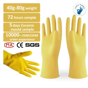 Yellow Kitchen Cleaning Working Gardening Reusable Dishwashing Household Latex Gloves