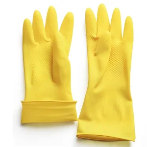 Yellow Latex Rubber Household Gloves Waterproof and Anti Slip Kitchen Gloves Ready for Shipment Household Latex Gloves