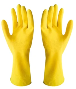 Yellow Long Latex Rubber Hand Glove for Household