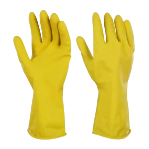 Yellow Medium Winter Kitchen Cleaning Gloves 100% Latex Powder Free Soft Dish Washing Rubber Touch Screen Compatible Reusable