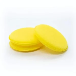 Yellow Round PU Synthetic Sponge Applicator for Watercolor Car Cleaning Household Use and More