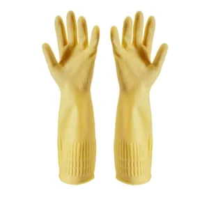 Yellow Thickened Extended Waterproof Household Dish Washing Latex Rubber Household Gloves