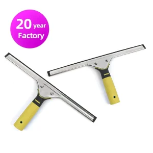 Yellow Window Cleaning 14 Inch Stainless Steel Window Squeegee Flexible Cleaning Set for Floor Metal Carry Box