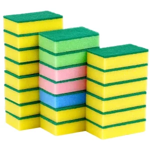 ZXH Set Zero Scratch Double Sided Dishwashing Sponge for Kitchen Utensils Compressed Sponge for Space Saving Scouring Pads