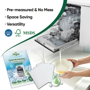 Zero Waste Non toxic Solid Dish Cleaning Sheets Eco friendly Concentrated Dishwasher Detergent Sheets